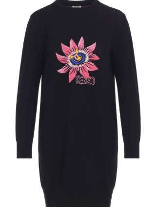 Чёрное платье KENZO: фото 1 - Invogue